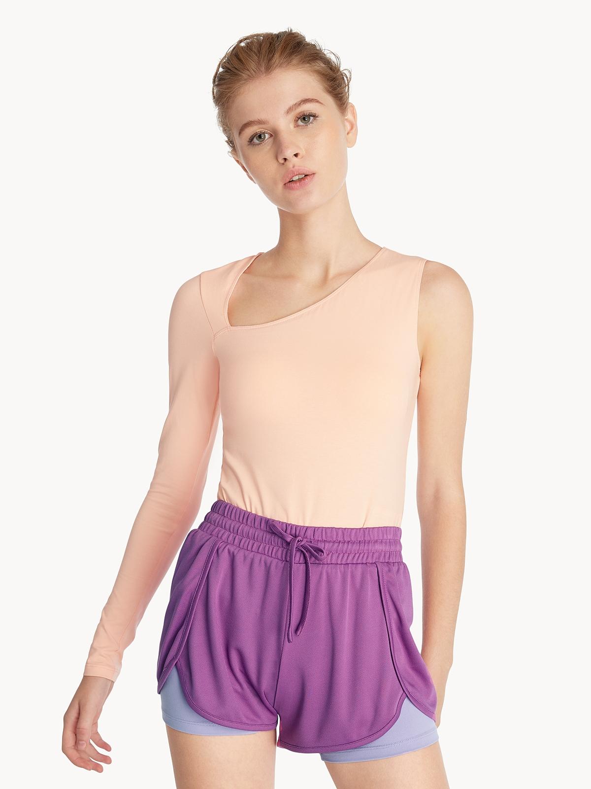 Cut Out Shoulder Bodysuit - Pink