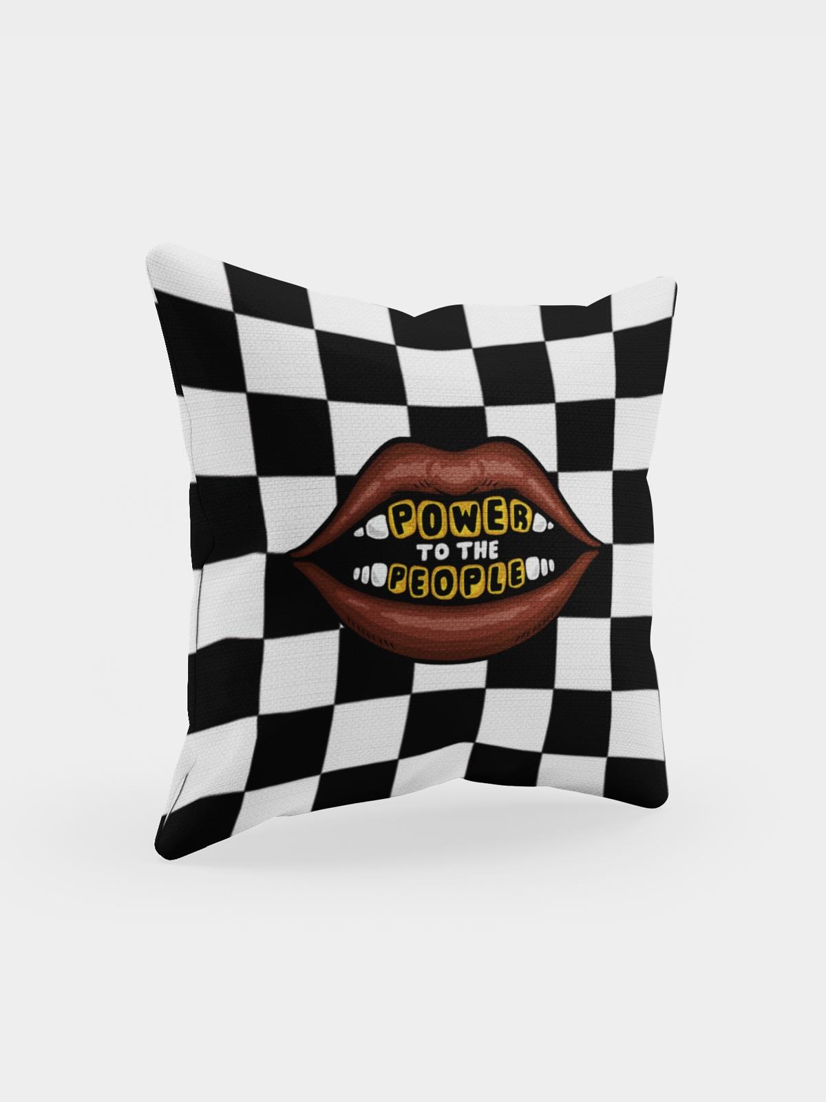 Power to the People Cushion Cover - Black/White