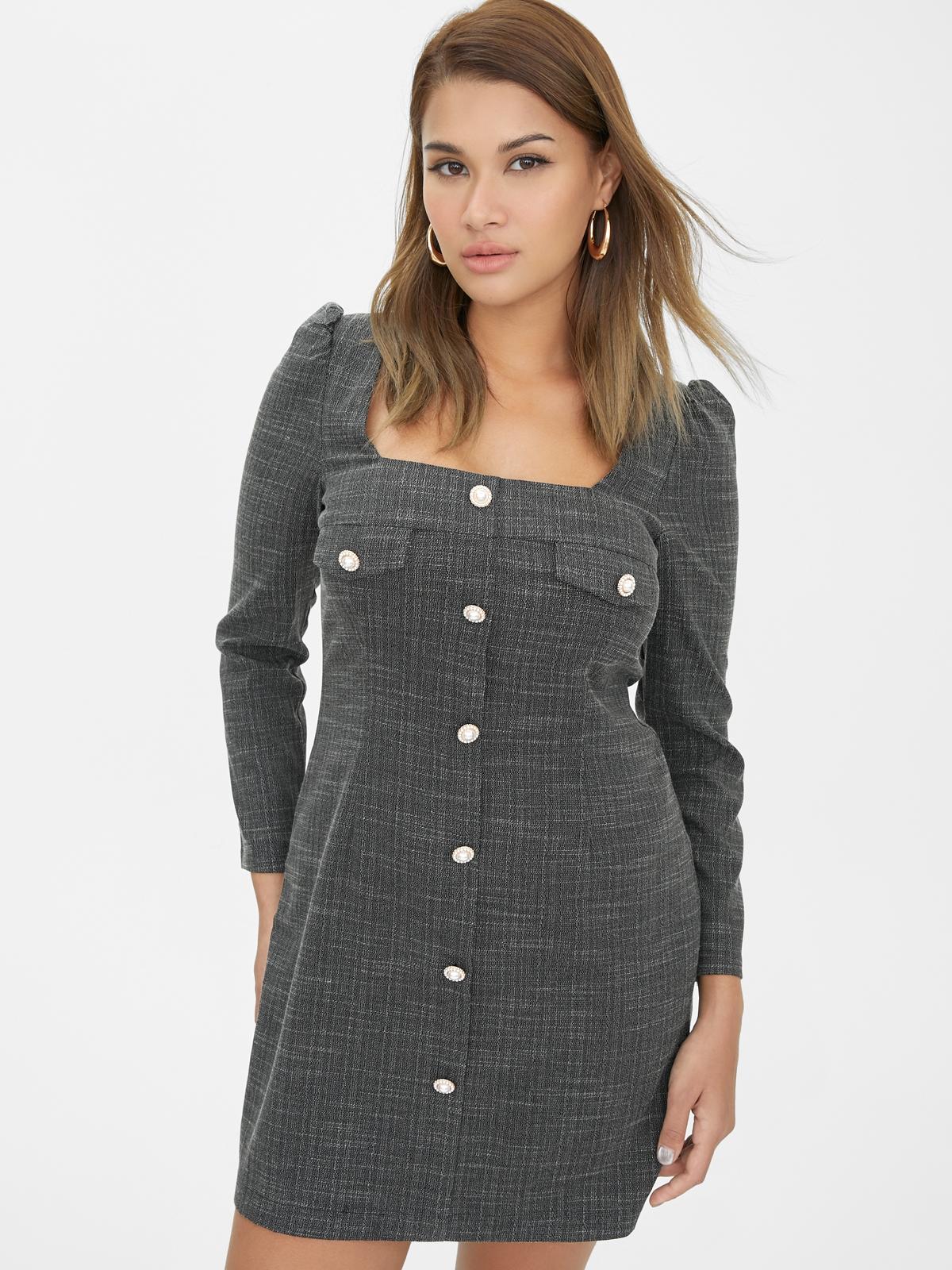 Long Sleeve Mini Dress - Black