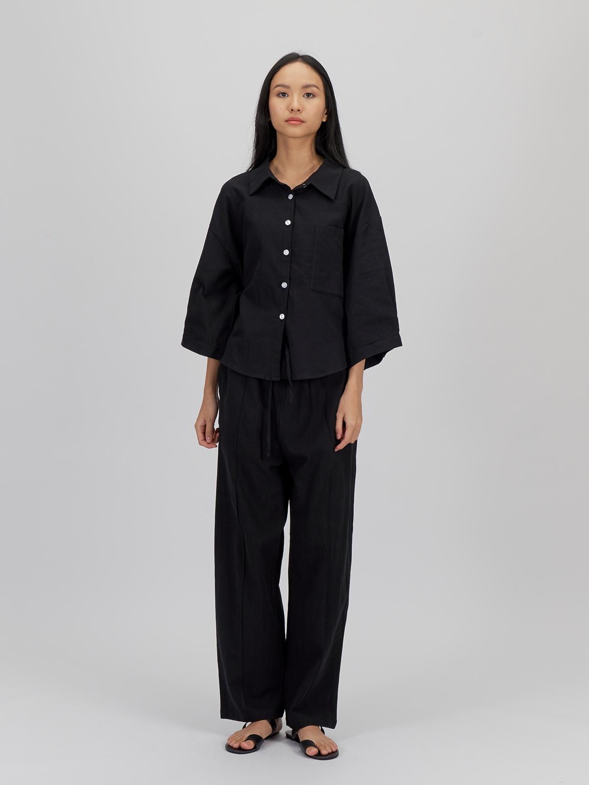 Asa Gender Neutral Tapered Pants - Black