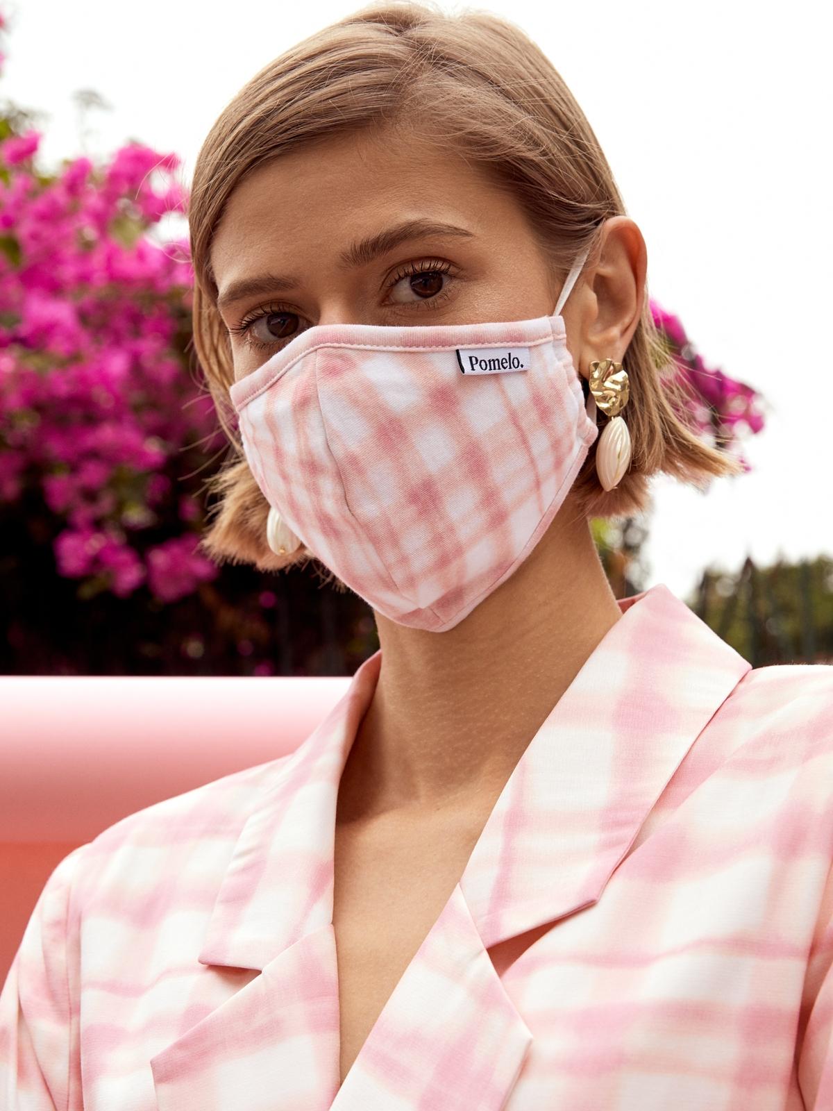 Reusable 2 Pieces Plaid Face Mask Set - Multi Color