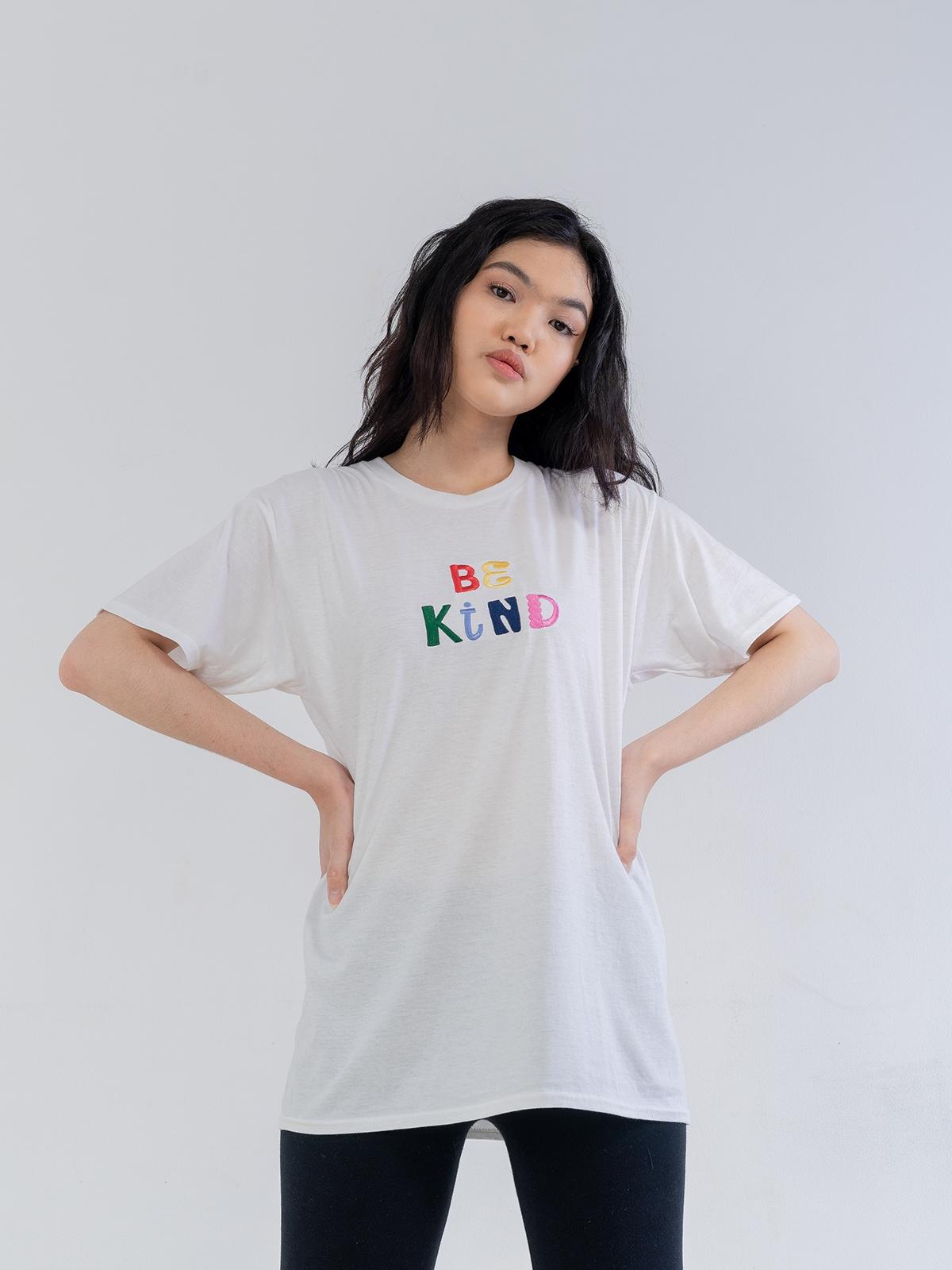 Be Kind Embroidery Shirt - White