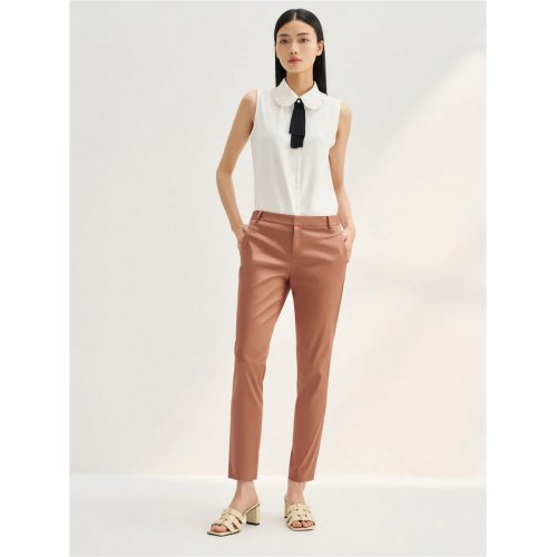 Stretchable Satin Ankle Skinny Pants