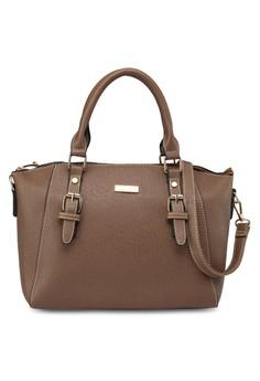 UNISA Saffiano Texture Convertible Satchel