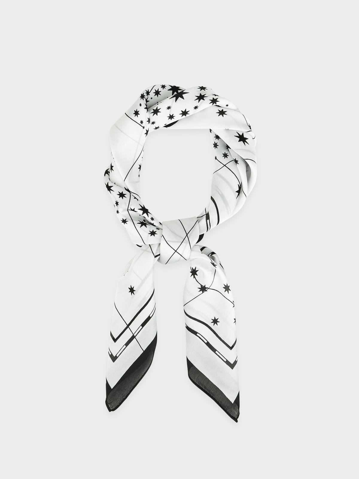 Star Printed Scarf - White