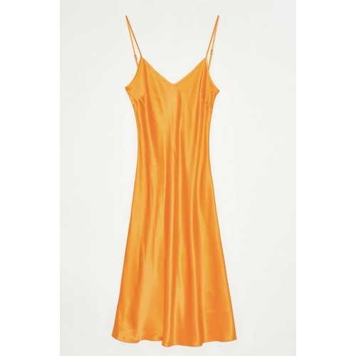 Sasha Silk Slip in Orange 