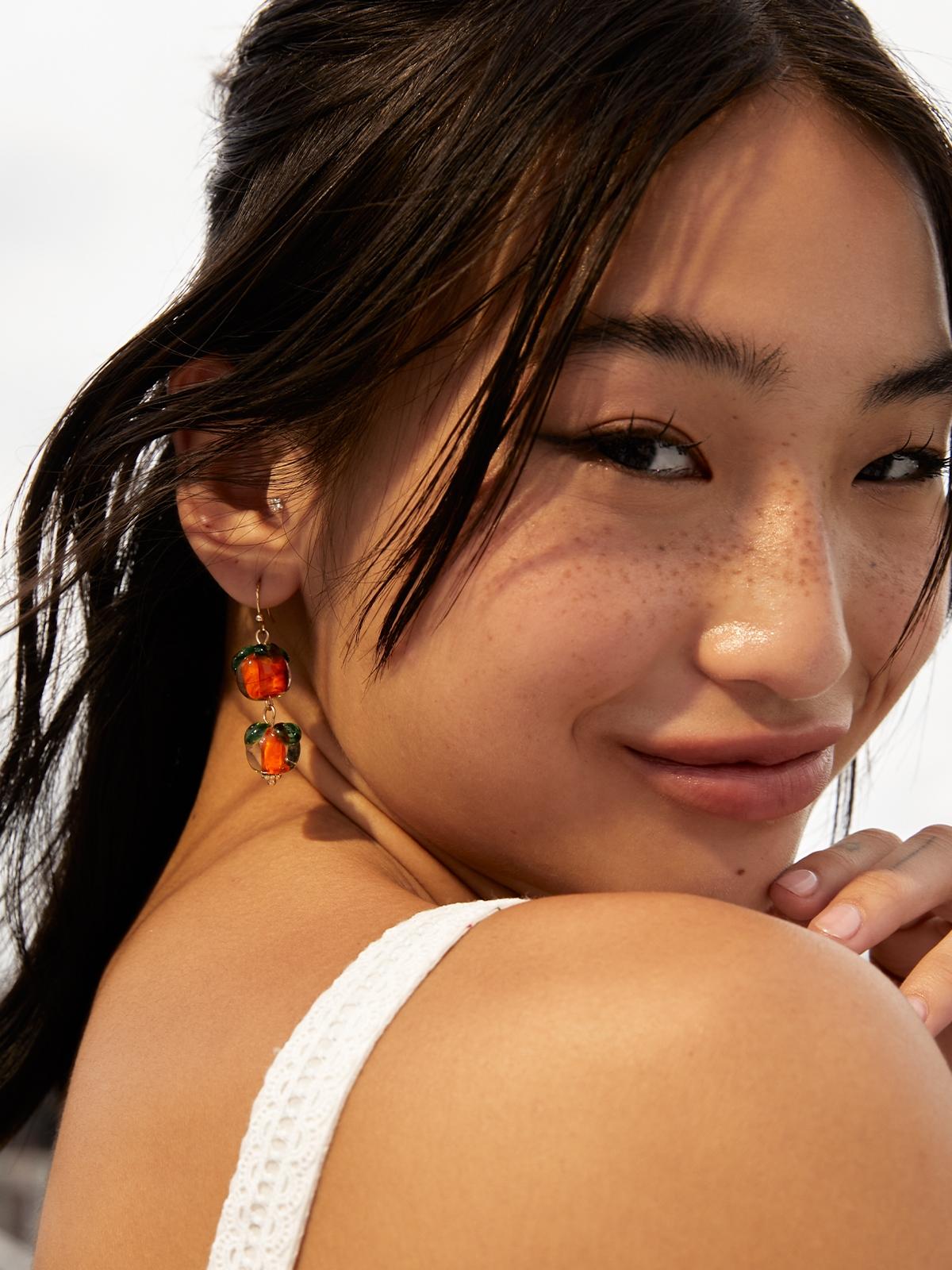 Orange Drop Earrings - Orange