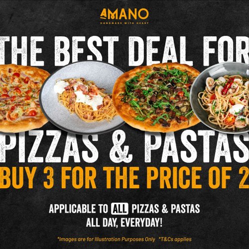 Get 3 pizza for the Price of 2!