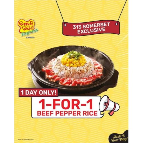 Enjoy 1 for 1 Beef Pepper Rice