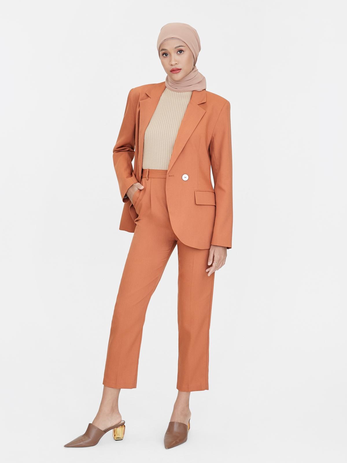 Tailored Cigarette Pants - Orange