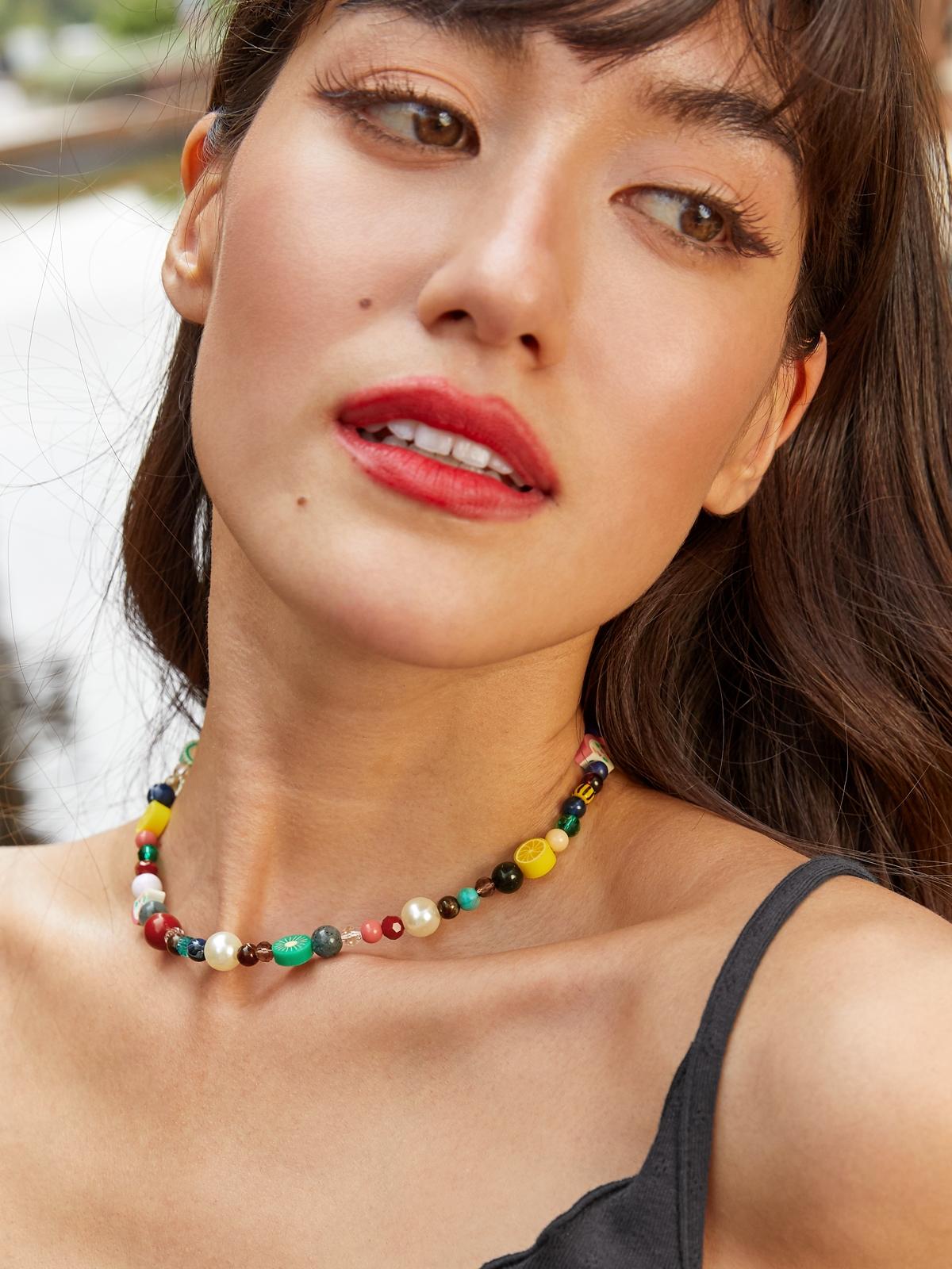 Sustainable Bead Necklace - Multi Color