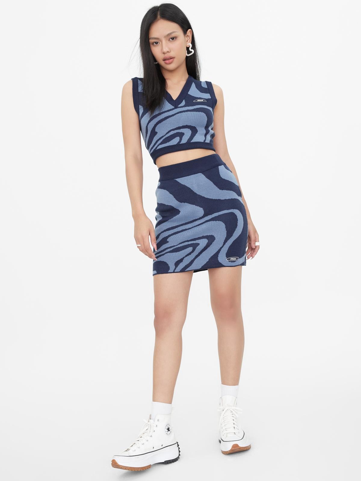 Chuck x Wave Knit Skirt - Navy