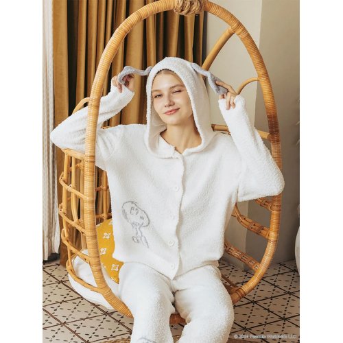  Snoopy Collection, Hooded Fluffy Cardigan