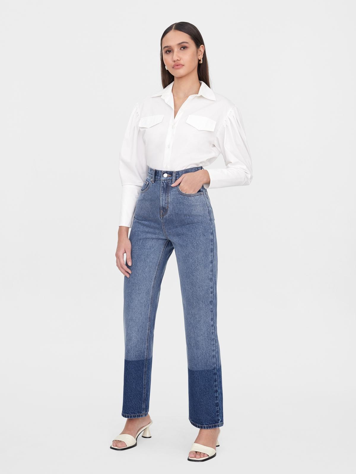 Sustainable Organic Cotton Two Toned Jeans - Light Blue