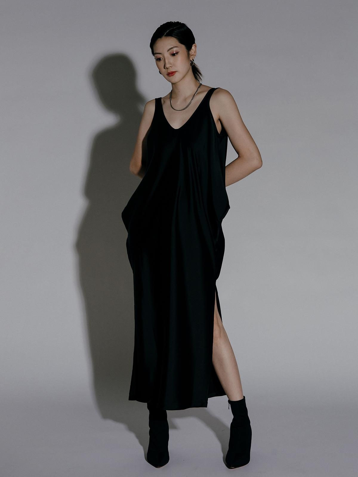 Danae Slip Dress - Black