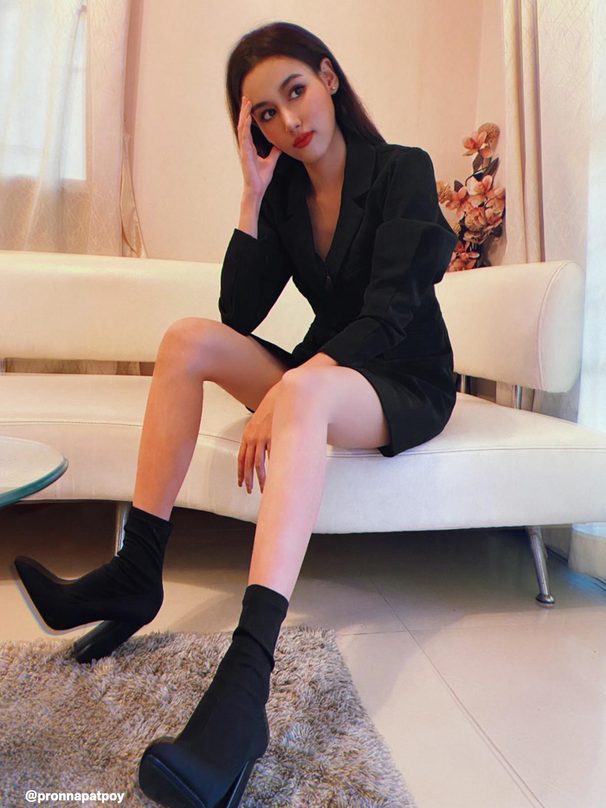 Mini Puffed Sleeve Blazer Dress - Black