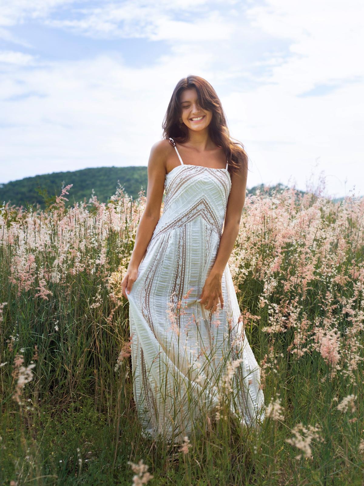 Janesuda x Pomelo Sustainable Midi Dress - Beige