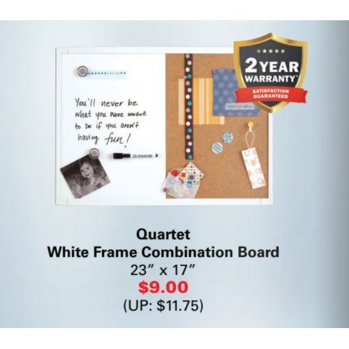 Quartet White Frame Combination Board