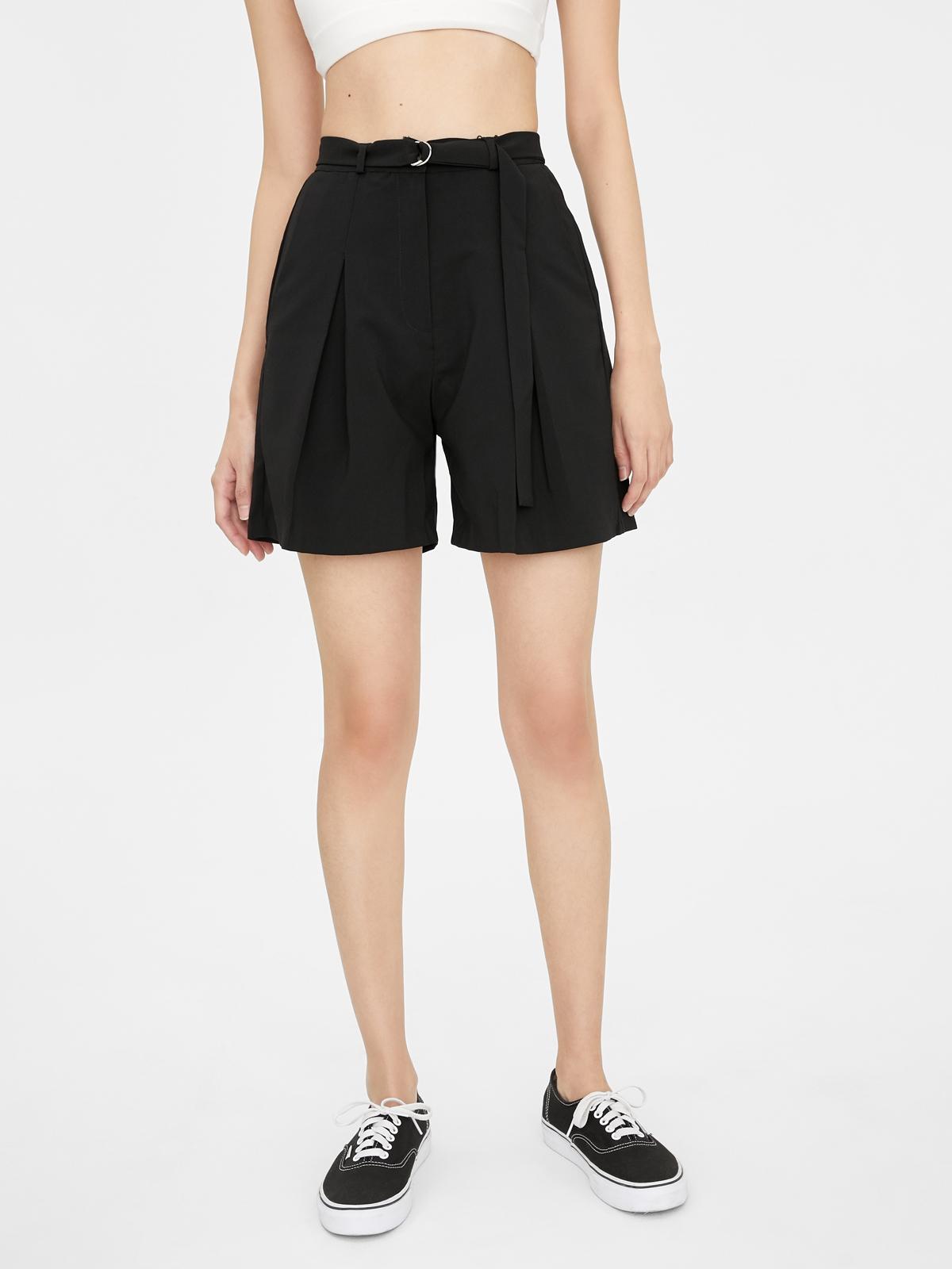 3.3 Field Trip x  Belted Pleated Shorts - Black