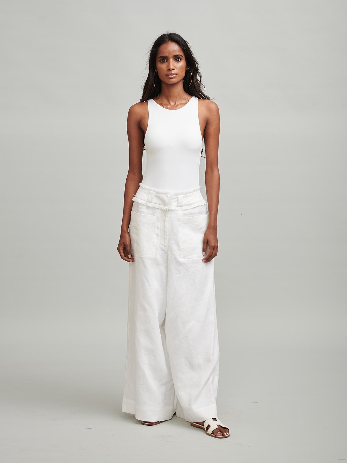 White Linen Pant - White