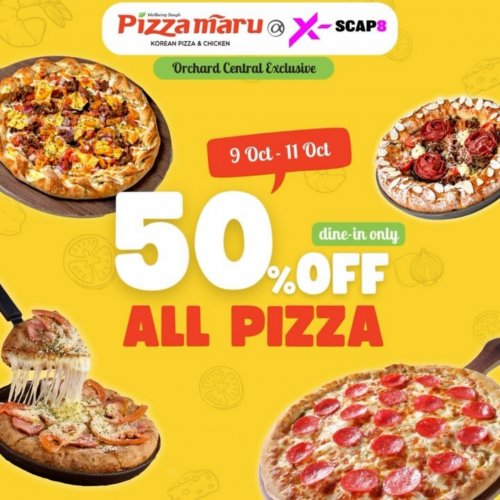 Enjoy a massive 50% OFF on ALL PIZZA!