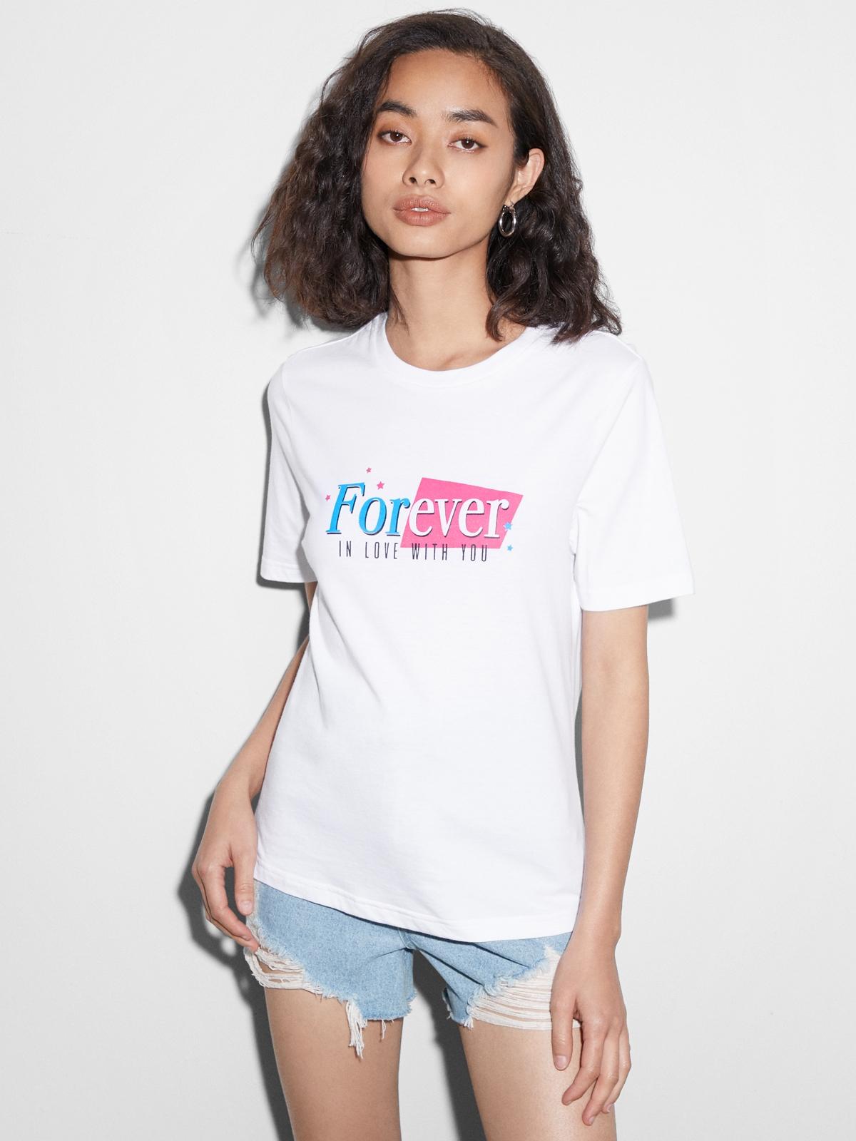 Sustainable Cotton Forever In Love Graphic Tee - White