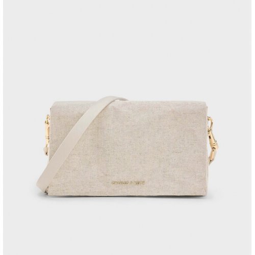 Matina Canvas Crossbody Bag - Beige