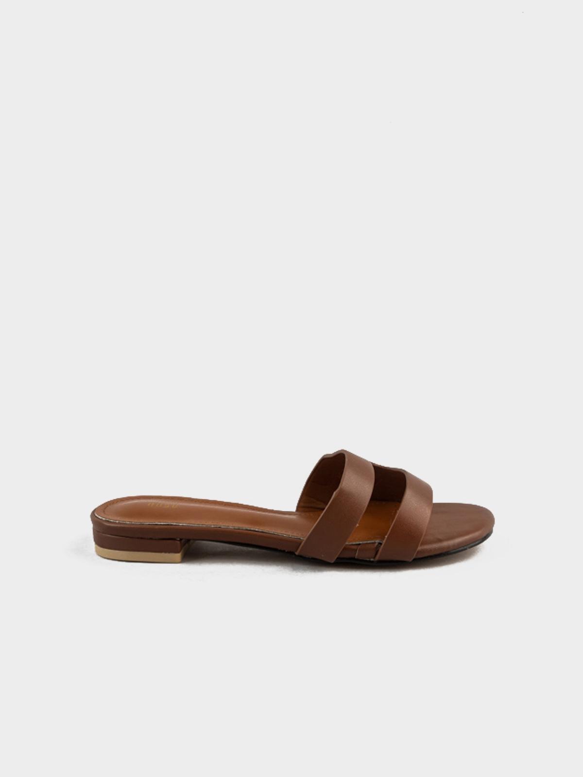Low Heel Slide - Brown