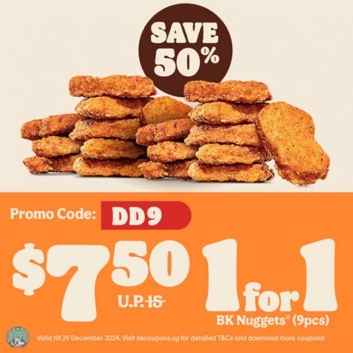 Nugget Bonanza: Get Two 9-piece BK Nuggets for only $7.50