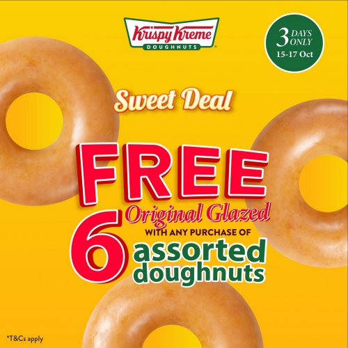 Get 6 Free Glazed Doughnuts with Purchase