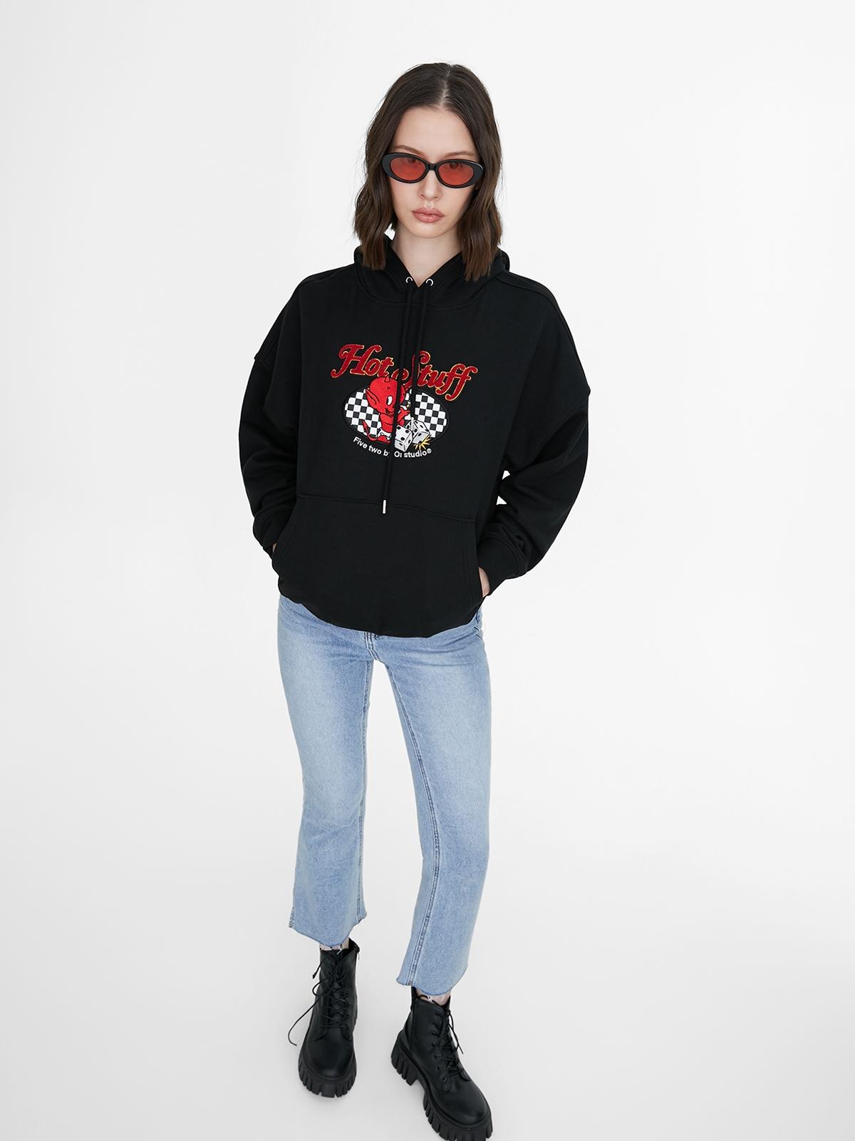 OIOI x HOT STUFF SWEATSHIRTS - Black