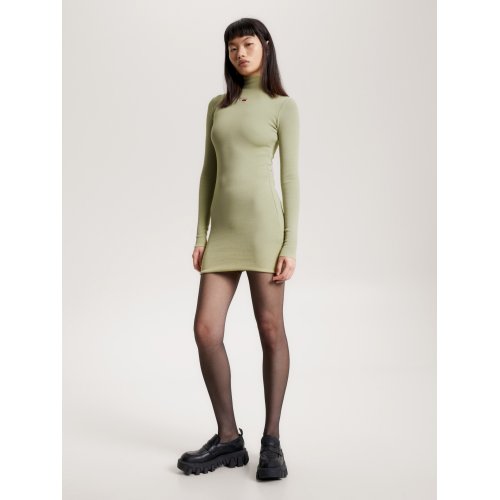 Essential Ribbed Turtleneck Mini Bodycon Dress