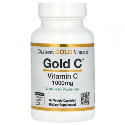 California Gold Nutrition, Gold C, USP Grade Vitamin C, 1,000 mg, 60 Veggie Capsules 