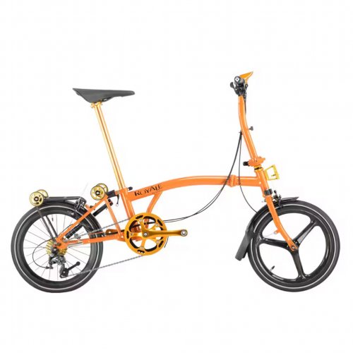 Foldable Bicycle (Tri-Fold) ROYALE Carbon EX S10 16in 10spd - Mist Brown