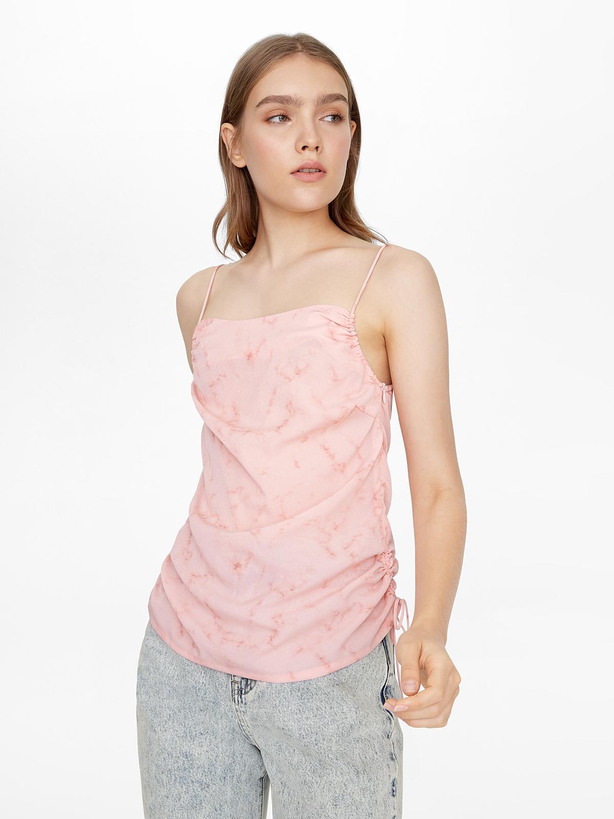 Marble Effect Ruched Cami - Pink