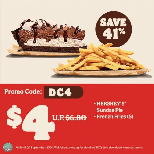 HERSHEYS® Sundae Pie &amp;amp; French Fries (S) Combo for $4