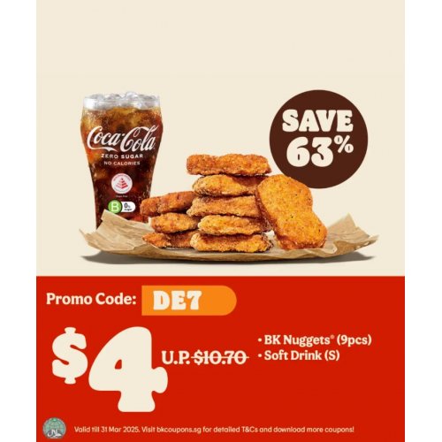 Crunch and sip for 63% off with nuggets and a drink