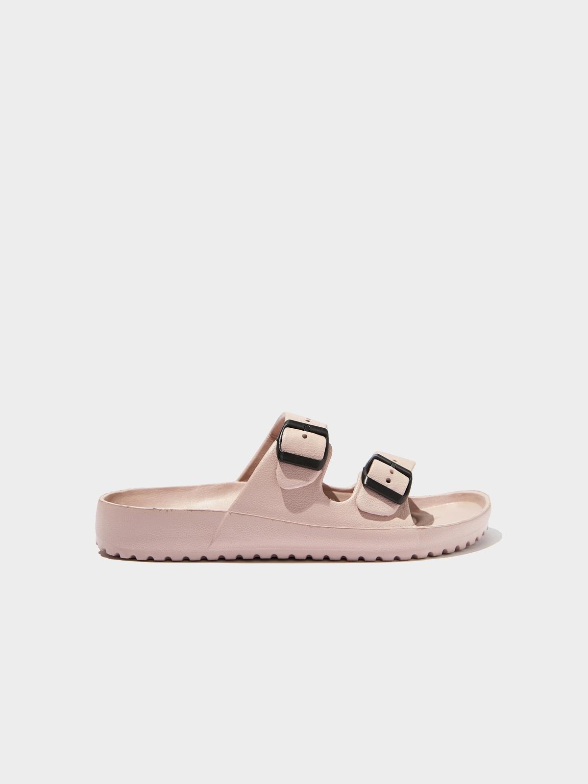 Gilmore Double Buckle Slide Sandals - New Dusty Rose