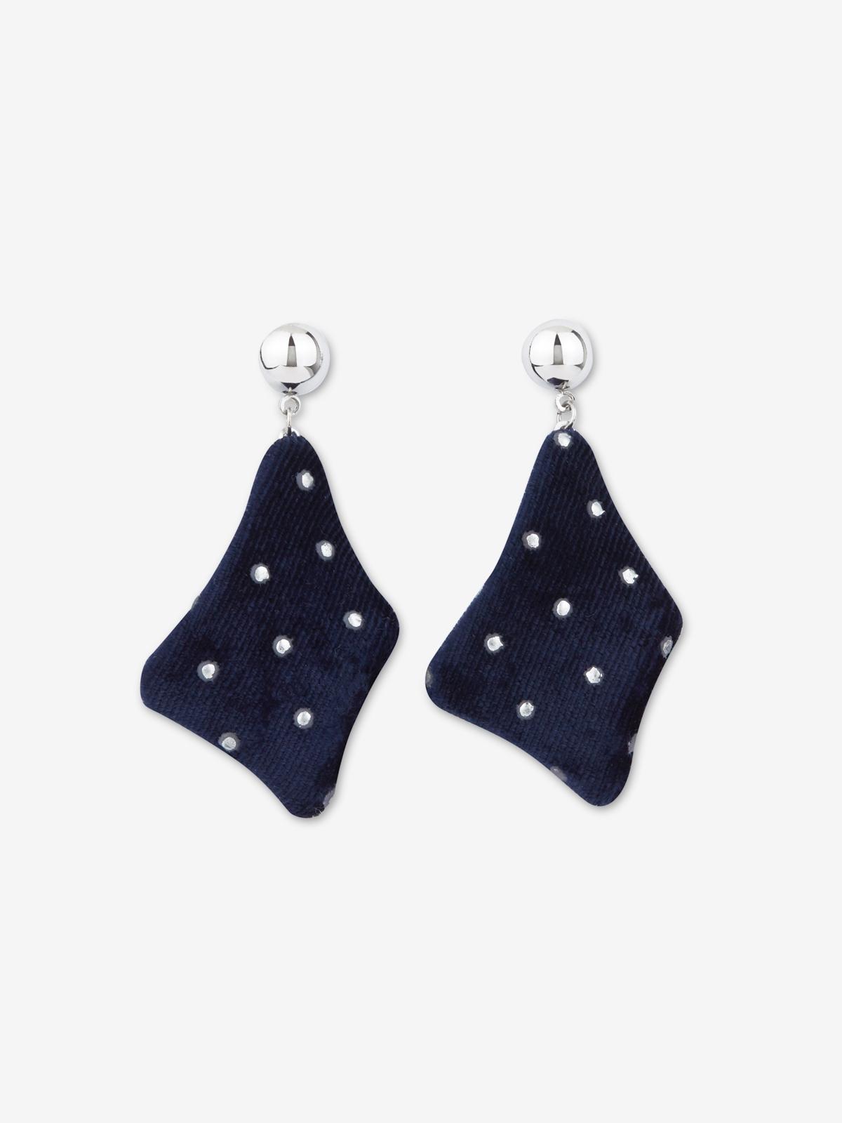 Velvet Drop Earrings - Dark Navy
