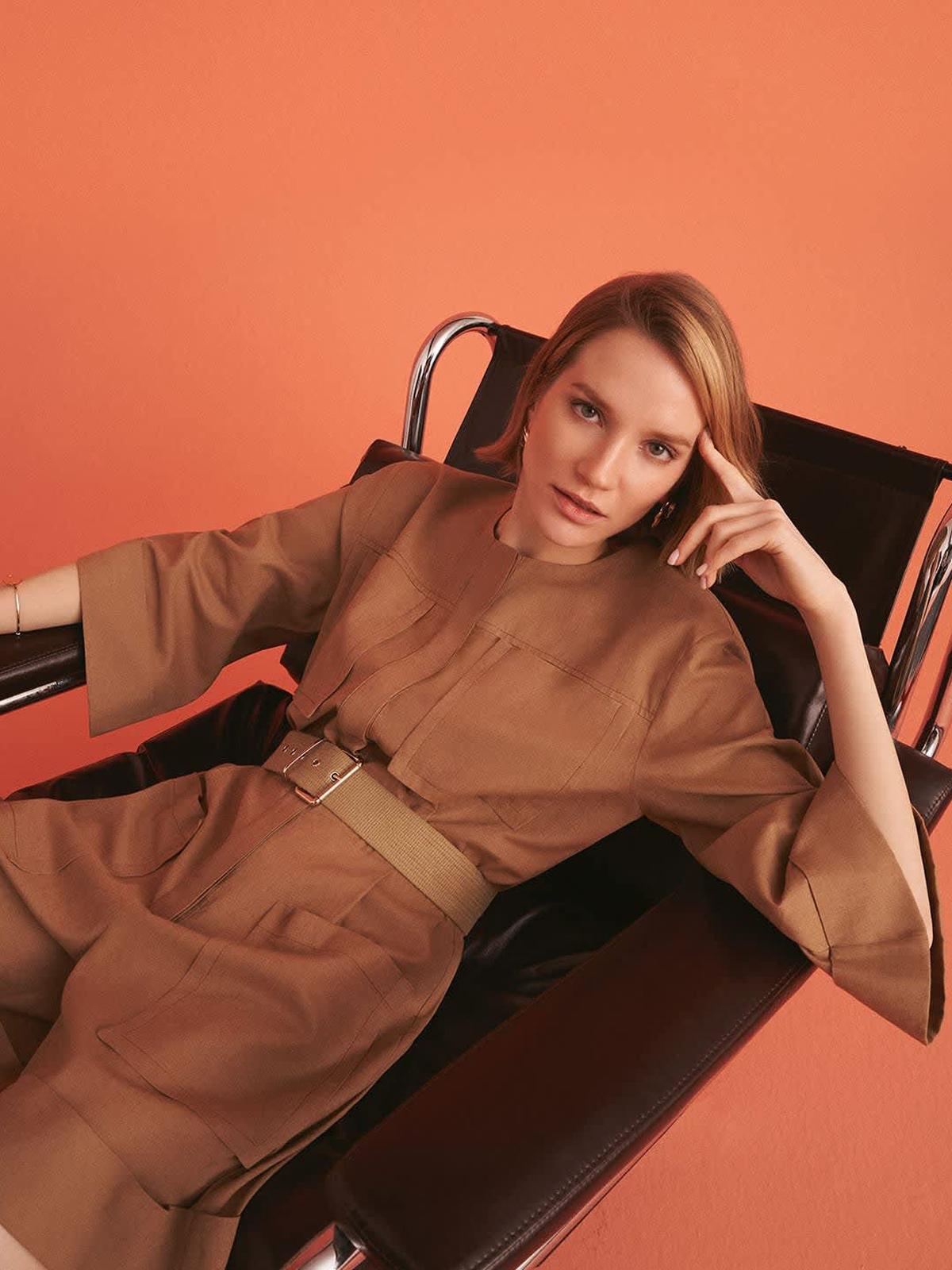 Cuffed Short Jumpsuit - Camel