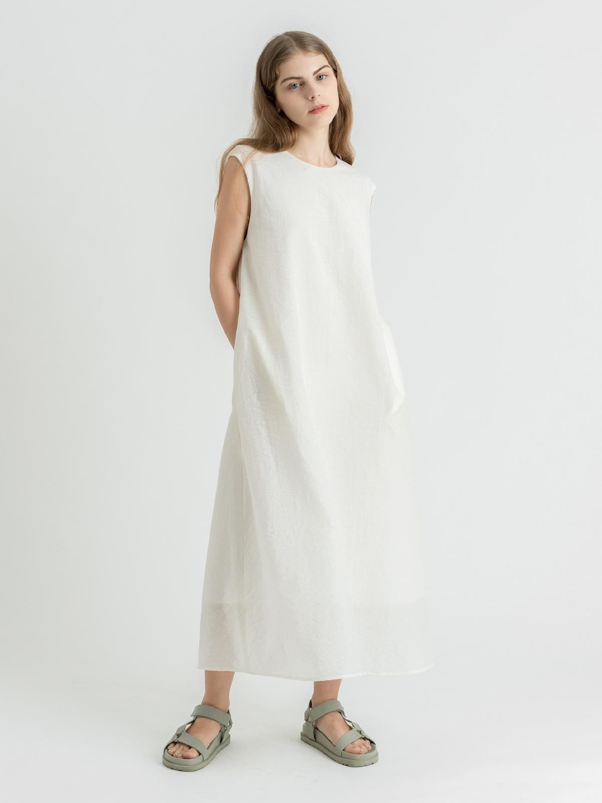 Cut Out Back Dress - Ivory White