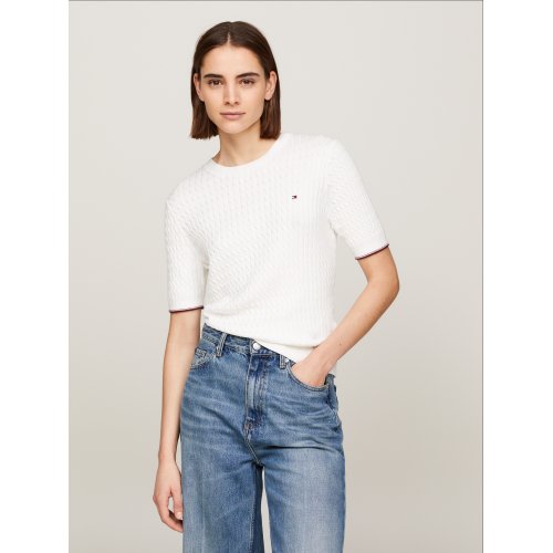 Stripe Slim Fit Short Sleeve Jumper