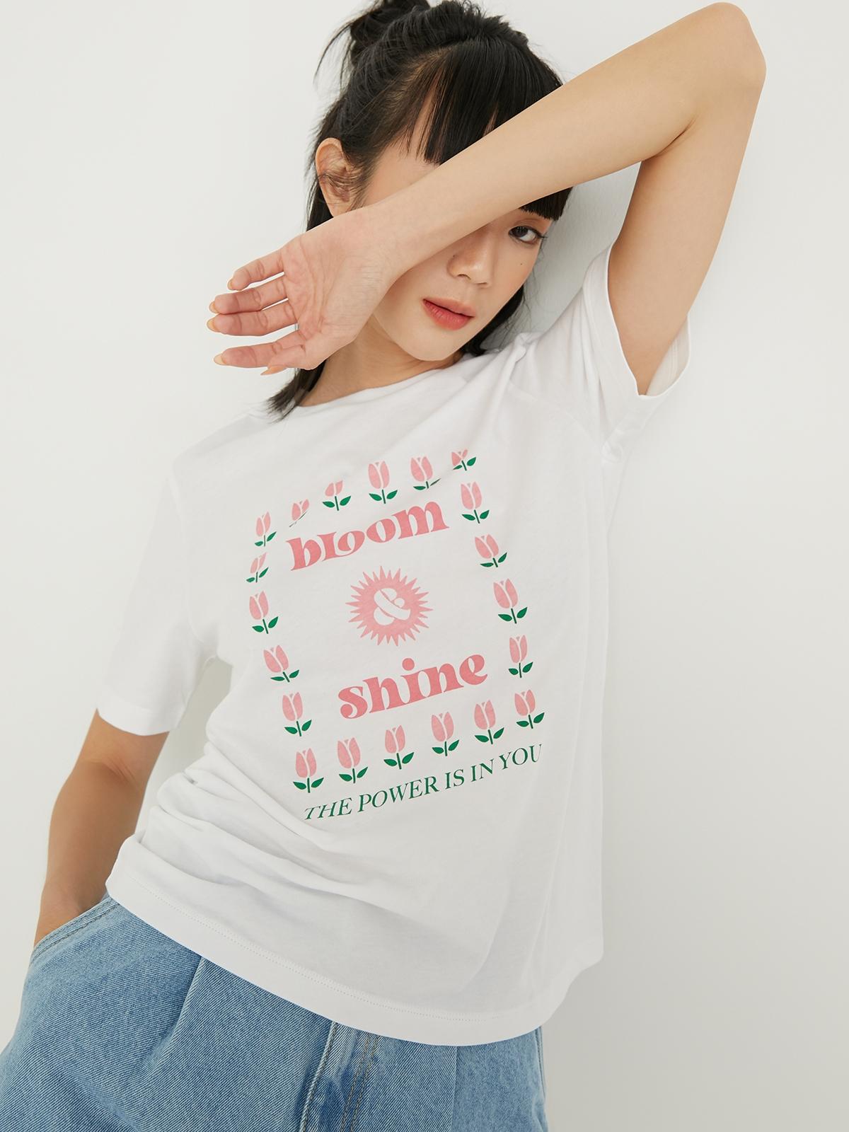 Sustainable Bloom And Shine Graphic Tee - White