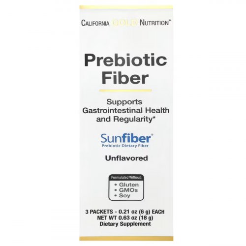California Gold Nutrition, Prebiotic Fiber, 3 Packets, 0.21 oz (6 g) Each 