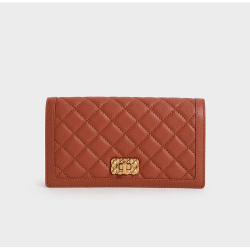  Micaela Quilted Long Wallet - Brick 