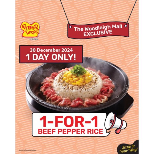 Enjoy 1 for 1 signature Beef Pepper Rice!