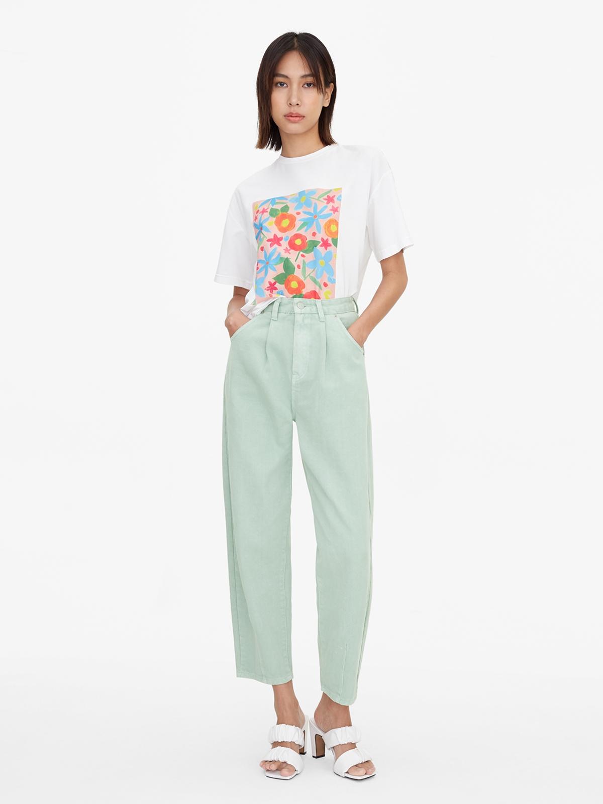 Floral Paint Style Graphic Tee - White