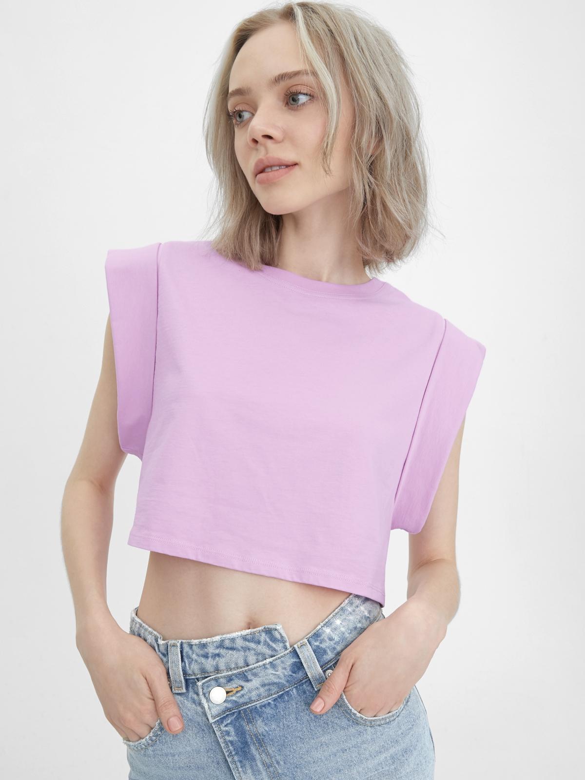 Sustainable Cap Sleeve Crop Tee - Purple