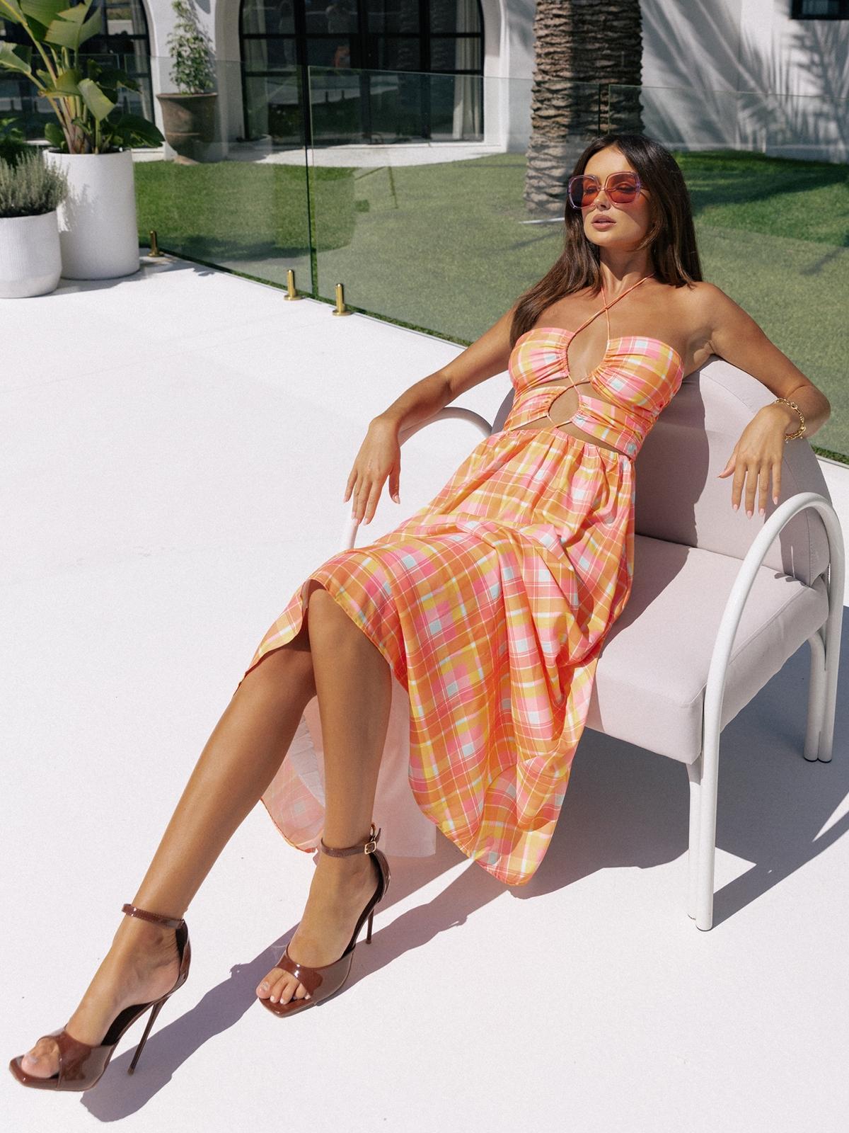 Avena Midi Dress - Orange