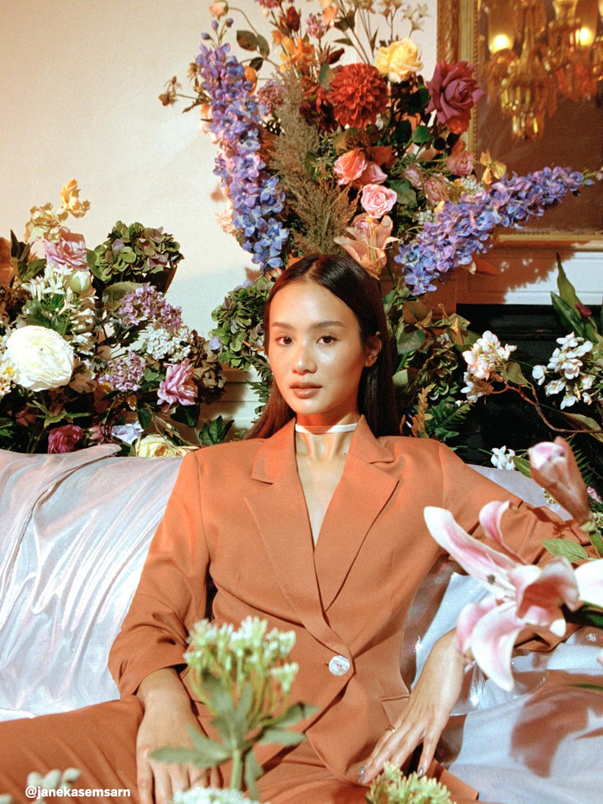 Side Single Button Blazer - Orange